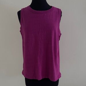 LOFT Women's Cotton Sleeveless Top - Rich Purple EUC Size XL
